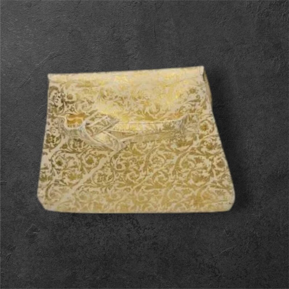 MCM Vintage Embossed Gold & White Leather Clutch Evening Bag - Picture 6 of 11